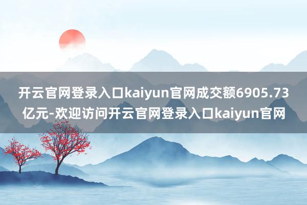 开云官网登录入口kaiyun官网成交额6905.73亿元-欢迎访问开云官网登录入口kaiyun官网